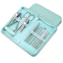 美甲工具包工厂-代工12件化妆品工具足疗套装