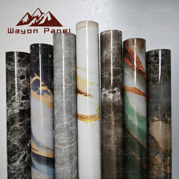 PVC Decorative Film Supplier - Kitchen Marble Vinyl Film Cabinet 3D Wallpaper