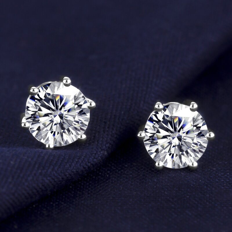 Moissanite Earrings Factory - OEM 0.5ct 1ct