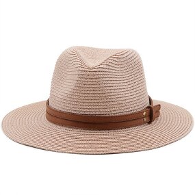 Straw Hat Manufacturer - Leather Belt Decoration Beach Summer Hat