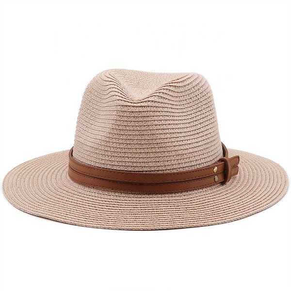Straw Hat Manufacturer - Leather Belt Decoration Beach Summer Hat