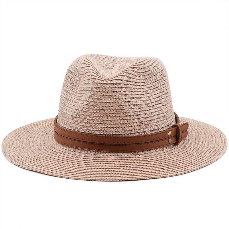 Straw Hat Manufacturer - Leather Belt Decoration Beach Summer Hat
