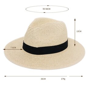 Panama Hat Manufacturer - Unisex Fedora Straw Sun Hat with Ribbon