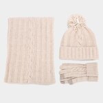 Winter Set Factory - Classic Retro Twist Woolen Beanie Scarf Gloves