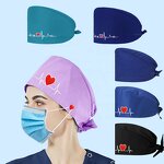 Nurse Scrub Cap Factory - Cotton White Men Surgical Plain Black