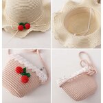 Straw Hat Set Manufacturer - Beach Bucket Cherry Bag Children Sun Hat