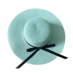 Straw Hat Factory - Elegant Wide Brim Sunscreen Bow Beach Hat