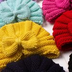 Baby Hat Factory - 0-18M Bow Knitted Warm Woolen Girl Hat