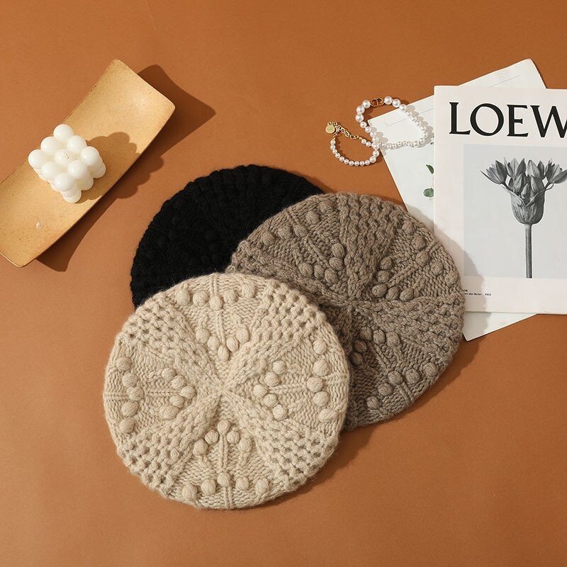 Cashmere Beret Manufacturer - Women Winter Warm Fashion Knit Cap