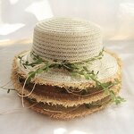 Straw Hat Factory - Summer Sunshade Beach Rattan Bow Ladies Hat