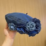 Denim Beret Manufacturer - Blooming Blue Floral Effortlessly Chic
