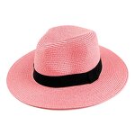 Panama Hat Manufacturer - Unisex Fedora Straw Sun Hat with Ribbon