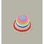 Straw Hat Manufacturer - Colorful Crochet Raffia Visor Beach Hat