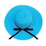 Straw Hat Factory - Elegant Wide Brim Sunscreen Bow Beach Hat