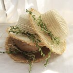 Straw Hat Factory - Summer Sunshade Beach Rattan Bow Ladies Hat