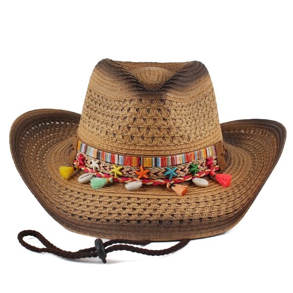 Cowboy Hat Manufacturer - Bohemian Fedora Straw Breathable Floppy Hat
