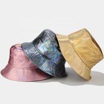 Bucket Hat Factory - PU Leather Shiny Embroidered Oversized Hat