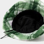 Plush Fisherman Hat Manufacturer - Plaid Thickened Outdoor Warm Sun Hat