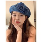 Denim Beret Manufacturer - Blooming Blue Floral Effortlessly Chic