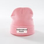 Crochet Beanie Factory - Customized Pink Embroidery Logo Women Hat
