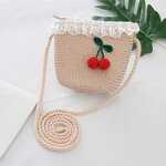 Straw Hat Set Manufacturer - Beach Bucket Cherry Bag Children Sun Hat