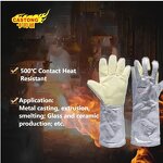 Heat Insulated Gloves Manufacturer - OEM Para-Aramid Felt Aluminum Foil 45cm