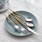 Cutlery Set Factory - Unique European Silver Gold Plated Handle
