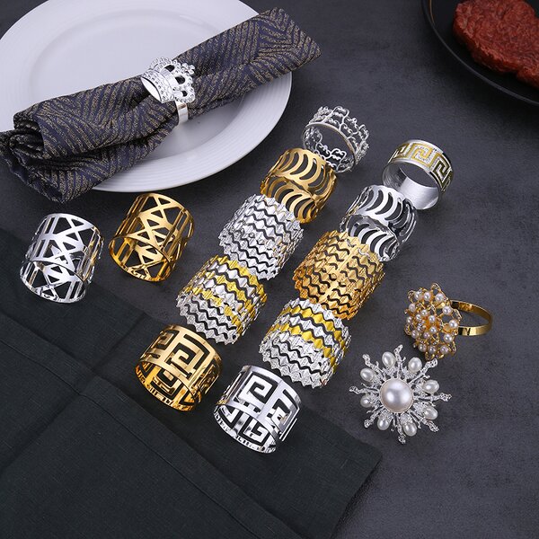Napkin Rings Manufacturer - Luxury Gold Stainless Steel Hotel Decor