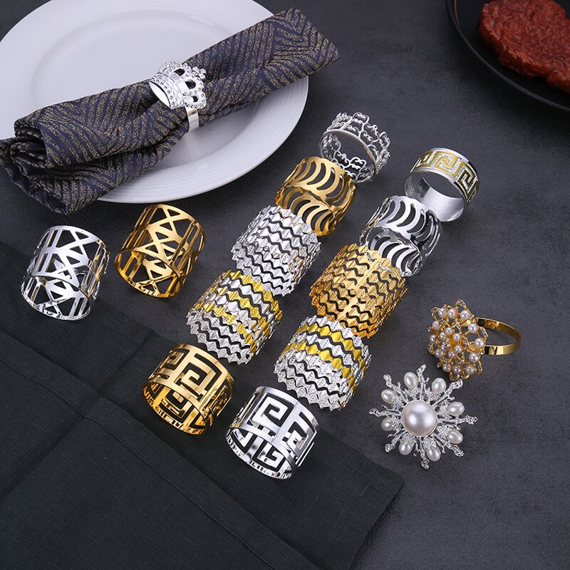 Napkin Rings Manufacturer - Luxury Gold Stainless Steel Hotel Decor