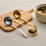 Kitchen Utensils Manufacturer - Hammered Handle Gold Spoon Soup Ladle