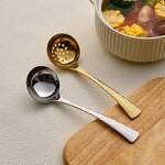Kitchen Utensils Manufacturer - Hammered Handle Gold Spoon Soup Ladle