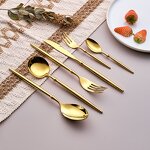 Flatware Set Manufacturer - 18/10 Mirror Gold Round Thick Handle
