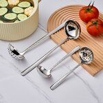 Soup Ladle Factory - Hammered Handle Gold Stainless Steel Design