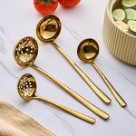 Soup Ladle Factory - Hammered Handle Gold Stainless Steel Design