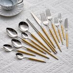 Cutlery Set Factory - Unique European Silver Gold Plated Handle