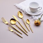 Flatware Set Manufacturer - 18/10 Mirror Gold Round Thick Handle