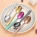 Cutlery Set Factory - Modern Rose Gold Hammered 304 Custom Logo