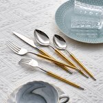 Cutlery Set Factory - Unique European Silver Gold Plated Handle