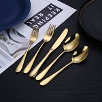 Cutlery Set Manufacturer - 24pcs Heavy Gold Plated Hotel Flatware