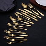 Cutlery Set Manufacturer - 24pcs Heavy Gold Plated Hotel Flatware