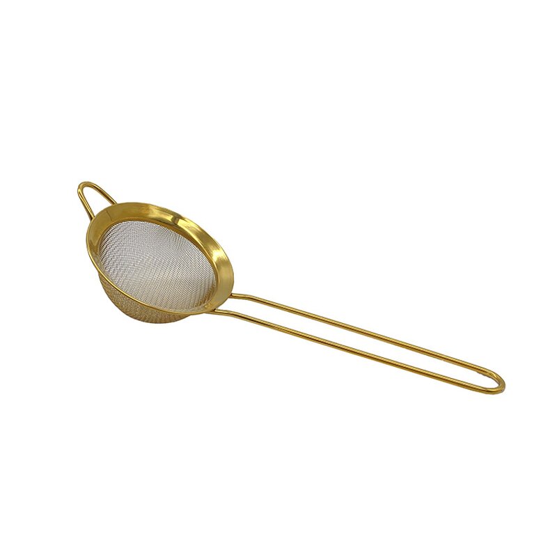 Tea Infuser Manufacturer - 8cm Hand-hold Gold Eco-Friendly Strainer