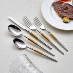 Flatware Set Manufacturer - Luxury European Silver Gold Plated Design
