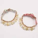Pet Necklace Manufacturer - Luxury Lace Synthetic Leather Pearl Decor