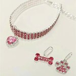 Dog Collar Factory - Fashion Pink Bow Cat Necklace Puppy Accessories