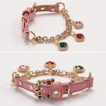 Dog Collar Factory - Customized Pink PU Leather Rhinestone Jewels