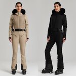 Ski Suit Factory - Women Winter Jumpsuit Faux Fur Hoodies Plus Size