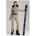 Ski Suit Factory - Women Winter Jumpsuit Faux Fur Hoodies Plus Size