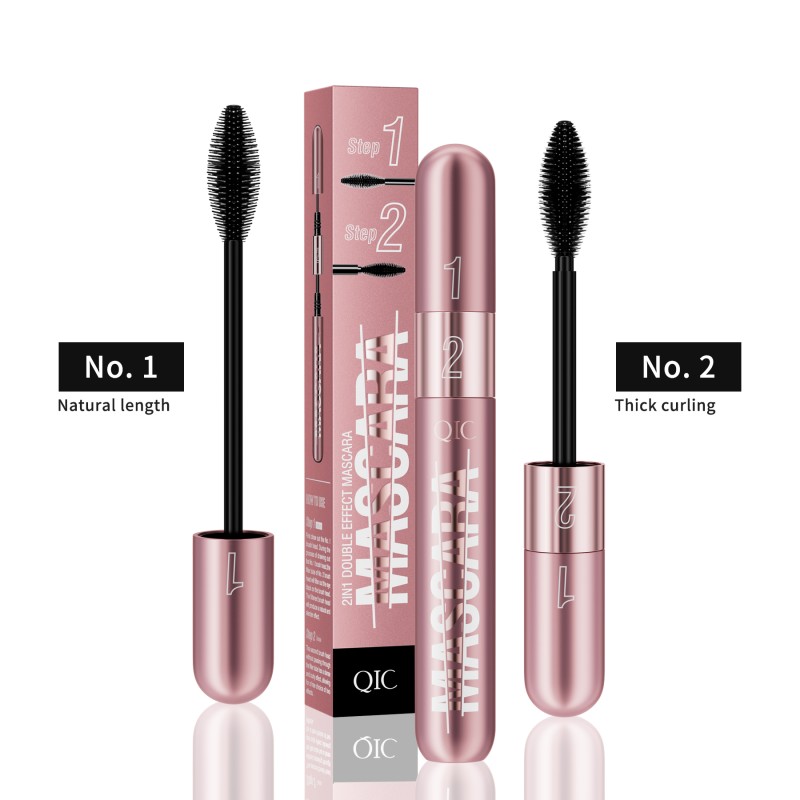 Mascara Manufacturer - New Product 4D Silk Fiber 2 in 1 Waterproof