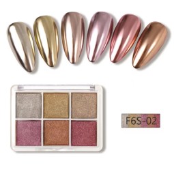 Nail Powder Factory - High Quality 6-Color Metallic Mirror Glitter