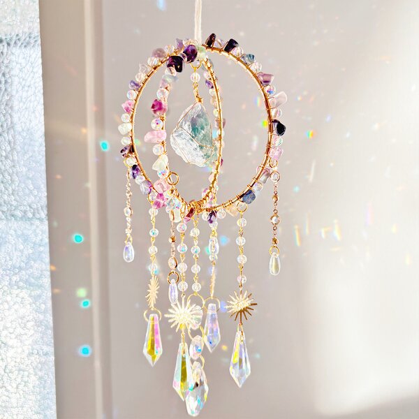 Crystal Sun Catcher Manufacturer - Quality Custom Fluorite Obsidian